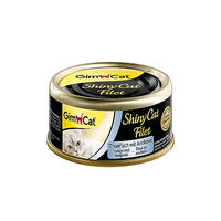 Produktbild von GimCat ShinyCat Filet Thunfisch mit Anchovis Katzenfutter für erwachsene Katzen 24 x 70 g