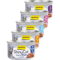 Produktbild von GimCat ShinyCat Filets in Brühe Thunfisch mit Anchovis Katzen Nassfutter 24 x 70 g Dose glutenfrei ohne Zucker und Konservierungsstoffe