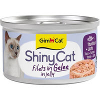 Produktbild von GimCat ShinyCat Gelee Thunfisch und Lachs für Katzen 24x70 g