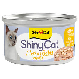 Produktbild von GimCat ShinyCat Katzen-Schlecksnack Thunfisch in Gelee für erwachsene Katzen 24 x 70 g