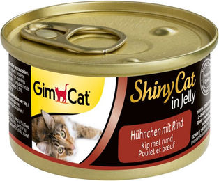 GimCat ShinyCat Katzen-Schlecksnacks Hühnchen mit Rind in Jelly 24 x 70 g - 24 x 70 g – Bild 1 von 3