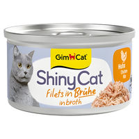 Produktbild von GimCat ShinyCat Katzen-Schmaus in Brühe Hühnchen für erwachsene Katzen 24 x 70 g
