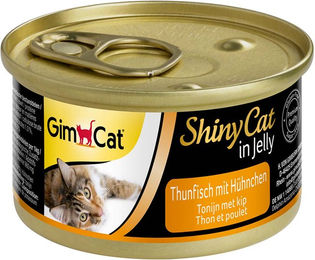 GimCat ShinyCat Katzenfutter Thunfisch mit Hühnchen in Jelly für erwachsene Katzen 24x70g - 24 x 70 g – Bild 1 von 3
