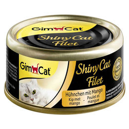Produktbild von GimCat ShinyCat Leckerli Filet mit Huhn und Mango 70 g - 24 x 70 g