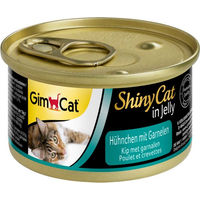Produktbild von GimCat ShinyCat Leckerli in Jelly Hühnchen mit Garnelen für erwachsene Katzen 24 x 70 g - 24 x 70 g