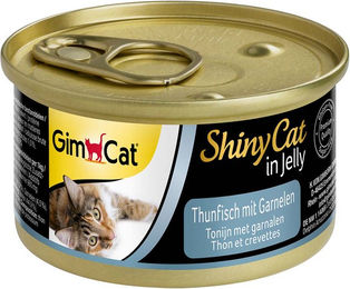 GimCat ShinyCat Nassfutter für erwachsene Katzen Thunfisch mit Garnelen in Jelly 48 x 70 g - 48 x 70 g – Bild 1 von 5