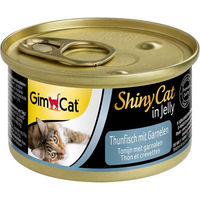 Produktbild von GimCat ShinyCat Nassfutter für erwachsene Katzen Thunfisch mit Garnelen in Jelly 48 x 70 g - 48 x 70 g