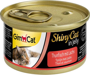 GimCat ShinyCat Nassfutter in Jelly Thunfisch mit Lachs für erwachsene Katzen 24 x 70g - 24 x 70 g – Bild 1 von 9
