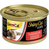 Produktbild von GimCat ShinyCat Nassfutter in Jelly Thunfisch mit Lachs für erwachsene Katzen 24 x 70g - 24 x 70 g