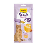 Produktbild von GimCat Snack Cream Duo Huhn und Kürbis Katzen-Snackcreme für alle Altersstufen 6 x 15 g