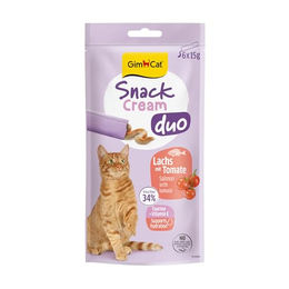 GimCat Snack Cream Lachs mit Tomate für Katzen 6 x 15 g – Bild 1 von 5