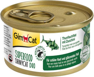 Produktbild von GimCat Superfood ShinyCat Duo Thunfischfilet mit Zucchini Katzen Nassfutter für Adult 24x70g
