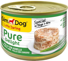 Produktbild von GimDog Little Darling Pure Delight Hundefutter Hühnchen mit Lamm Sensitive 6x150g