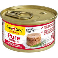 Produktbild von GimDog Little Darling Pure Delight Hundefutter Thunfisch mit Rind Adult 12x85g