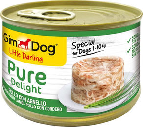 GimDog Little Darling Pure Delight Hundesnack Hühnchen mit Lamm Stückchen in Gelee Glutenfrei Sensitive 18 x 150 g - 18 x 150 g – Bild 1 von 3