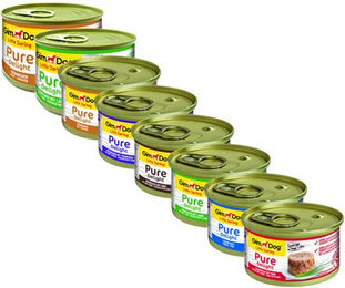GimDog Pure Delight Hundefutter Sensitive Stückchen in Gelee Huhn Lamm Fisch 18 x 150 g – Bild 1 von 4