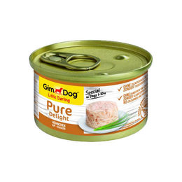 Produktbild von GimDog Pure Delight Hundefutter Sensitive Stückchen in Gelee Thunfisch und Rind 12 x 85 g