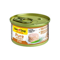 Produktbild von GimDog Pure Delight Hundefutter Sensitive Stückchen in Gelee Thunfisch und Rind 12 x 85 g