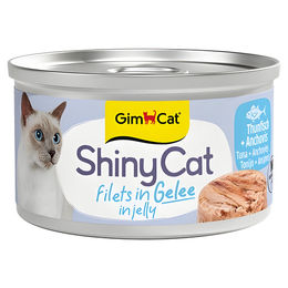 Produktbild von Gimpet ShinyCat Katzen Nassfutter Thunfisch und Anchovies in Jelly 24 x 70 g