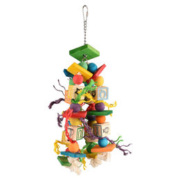 Produktbild von Gio Regenbogen Flamingo Vogelspielzeug aus Holz für Papageien 38 cm