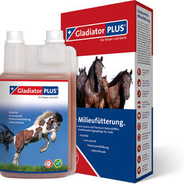 Produktbild von GladiatorPLUS Ergänzungsfutter für Pferde zur Unterstützung von Immunsystem, Leber und Verdauung