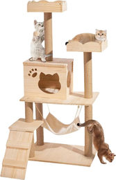 Glamexx24 Kratzbaum XXL für Katzen aus Holz, Plüsch und Sisal in Beige – Bild 1 von 1