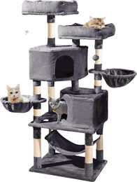 Glamexx24 Kratzbaum XXL für Katzen aus Plüsch und Sisal in Grau – Bild 1 von 3