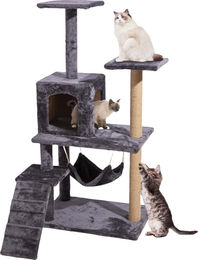 Glamexx24 Kratzbaum XXL für Katzen aus Sisal und Plüsch in Grau – Bild 1 von 3