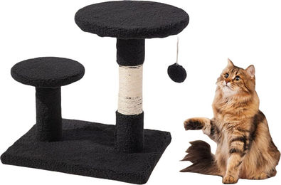 Glamexx24 Kratzbaum XXL für Katzen aus Sisal und Plüsch in Schwarz – Bild 1 von 4