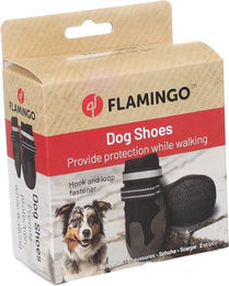 Glea Hundeschuhe Flamingo Schwarz Größe M aus Polyester mit harter Sohle und reflektierenden Elementen 2 Stück – Bild 1 von 4