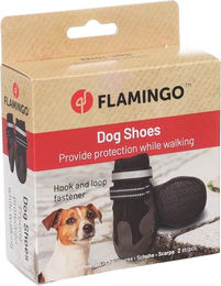 Glea Pfotenschuhe für Hunde Flamingo Mini Schwarz XS aus Polyester mit reflektierenden Elementen und harter Sohle 2 Stück – Bild 1 von 4