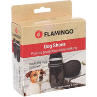Produktbild von Glea Pfotenschuhe für Hunde Flamingo Mini Schwarz XS aus Polyester mit reflektierenden Elementen und harter Sohle 2 Stück