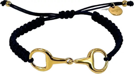 Produktbild von Glitzerfreies Edelstahl Armband für Damen von Taka in Gold und Schwarz mit verstellbarer Länge 13 cm bis 23 cm