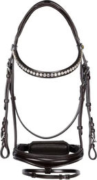 Produktbild von Glitzerndes Leder-Reithalfter Equestro für Pferde in Braun oder Schwarz