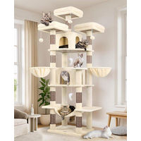 Produktbild von Globlazer Katzenbaum XXL Beige 204 cm mit abnehmbaren Kissen