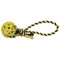 Produktbild von GLORIA Hundespielzeug Atomball aus Gummi mit Seil Größe S Bunt