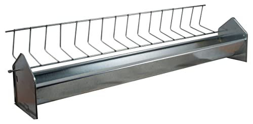 Göbel Futtertrog aus Metall für Hühner und Junghennen 75 cm Silber – Bild 1 von 2