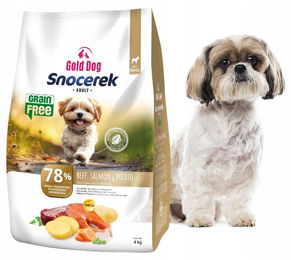 GOLD DOG Snocerek Getreidefreies Trockenfutter für kleine Hunde mit Rindfleisch und Lachs und Kartoffel 4kg – Bild 1 von 1