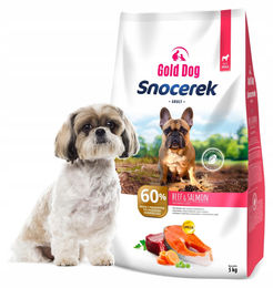 GOLD DOG Snocerek Trockenfutter für kleine Hunde mit Rindfleisch und Lachs 5kg – Bild 1 von 1