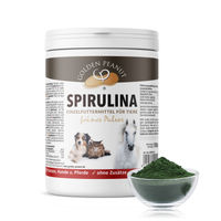 Produktbild von GOLDEN PEANUT Spirulina Pulver Bio Nahrungsergänzung für Pferde Hunde und Katzen 500g