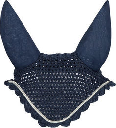 Goldhorse Fliegenhaube Evergreen für Ponys aus Stoff in Blau und Silber – Bild 1 von 1