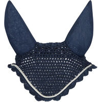 Produktbild von Goldhorse Fliegenhaube Evergreen für Ponys aus Stoff in Blau und Silber
