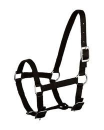 GOLDHORSE Fohlenhalfter für Ponys aus Polyester mit silberfarbenen Beschlägen in Schwarz – Bild 1 von 2