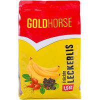 Produktbild von GOLDHORSE Trainingssnacks für Pferde mit Banane Apfel Himbeere und Kräutern 1500g