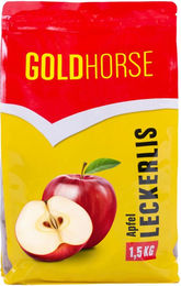 GOLDHORSE Trainingssnacks für Pferde mit Banane Apfel Himbeere und Kräutern 1500g – Bild 1 von 2