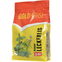 Produktbild von GOLDHORSE Trainingssnacks für Pferde mit Banane Apfel Himbeere und Kräutern 1500g