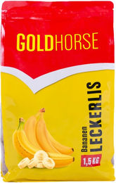 GOLDHORSE Trainingssnacks für Pferde mit Banane Apfel Himbeere und Kräutern 1500g – Bild 1 von 2
