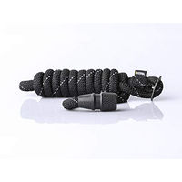 Produktbild von GoLeyGo Reflektierende Hundeleine aus Nylon in Schwarz mit Adapter-Pin 140-200cm - 1 Stk.