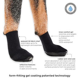 GOO EEZ Hundeschuhe Pfotenschuhe aus Gummi wasserdicht Camouflage Grau Schwarz Größe L – Bild 1 von 3