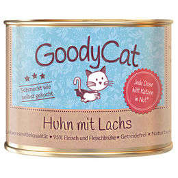 GoodyCat Katzen Nassfutter Adult Huhn Lachs Rind Stückchen in Sauce getreidefrei ohne Zucker 12x180g - 12 x 180 g – Bild 1 von 2